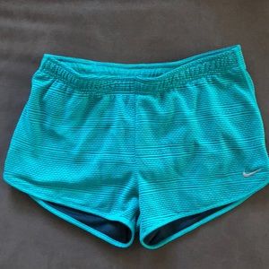 Nike Teal Textured Running Shorts w/ liner SZ S